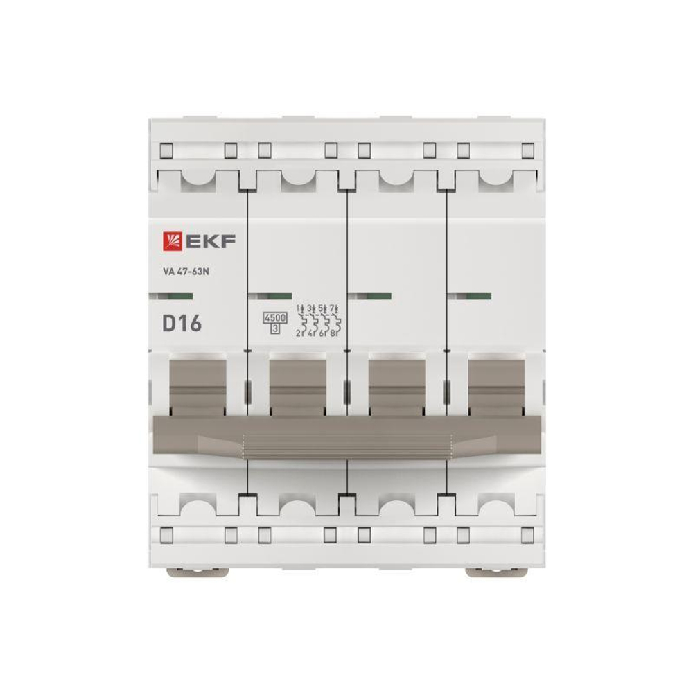 Выключатель автоматический 4п D 16А 4.5кА ВА 47-63N PROxima EKF M634416D