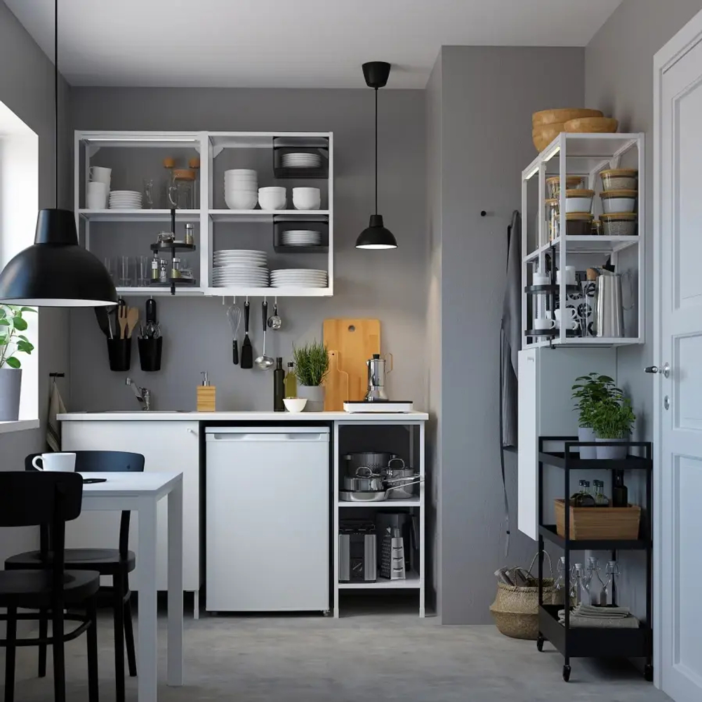 Комбинация для ванной - IKEA ENHET, 80х32х150 см, белый, ЭНХЕТ ИКЕА