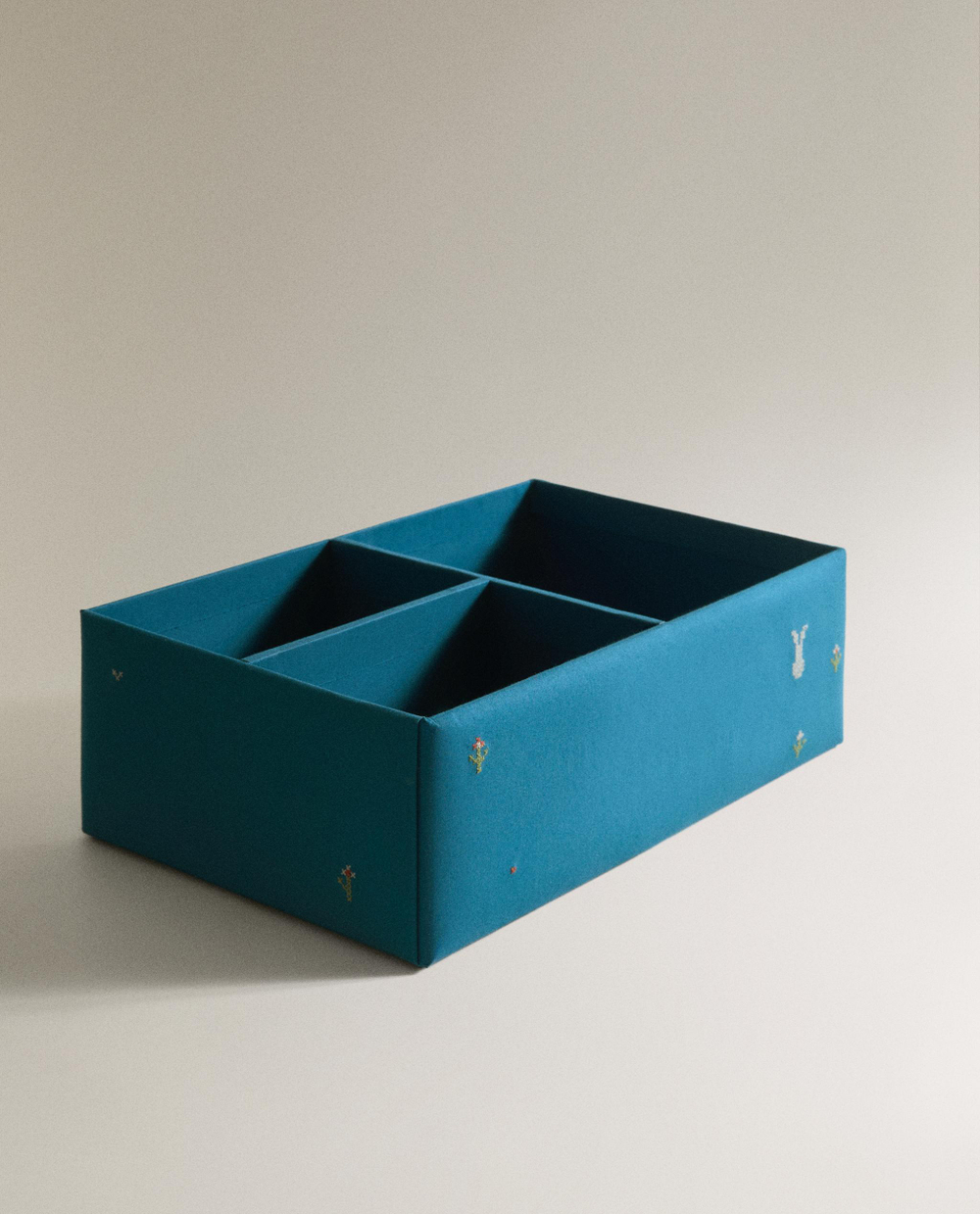 Zara Home Корзина из плетёной бумаги, цвет синий, 39 см