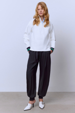 Поло на молнии с длинным рукавом