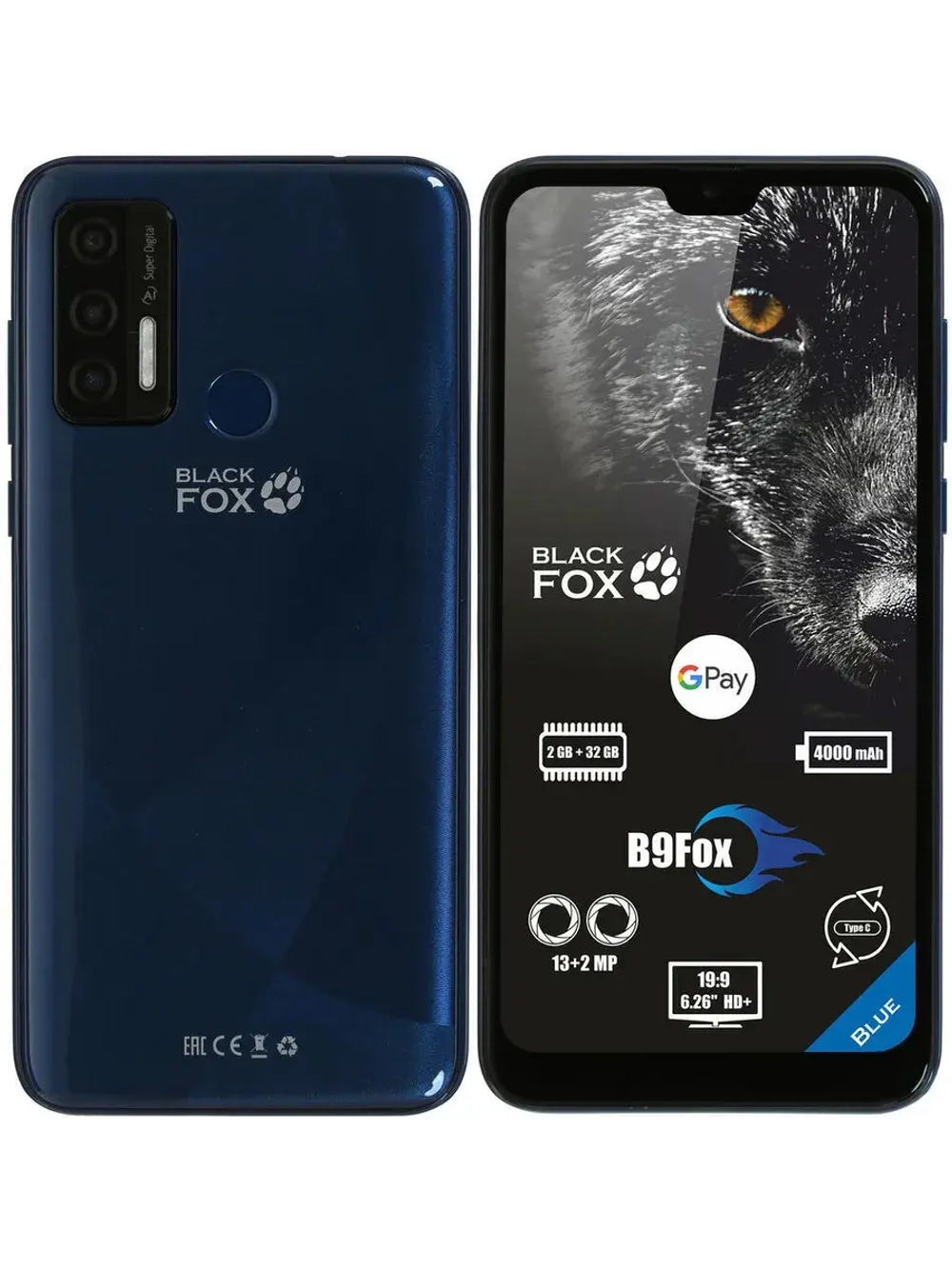 6,26" Смартфон Fox B9 Fox 2/32 ГБ FOX B9 FOX BLUE