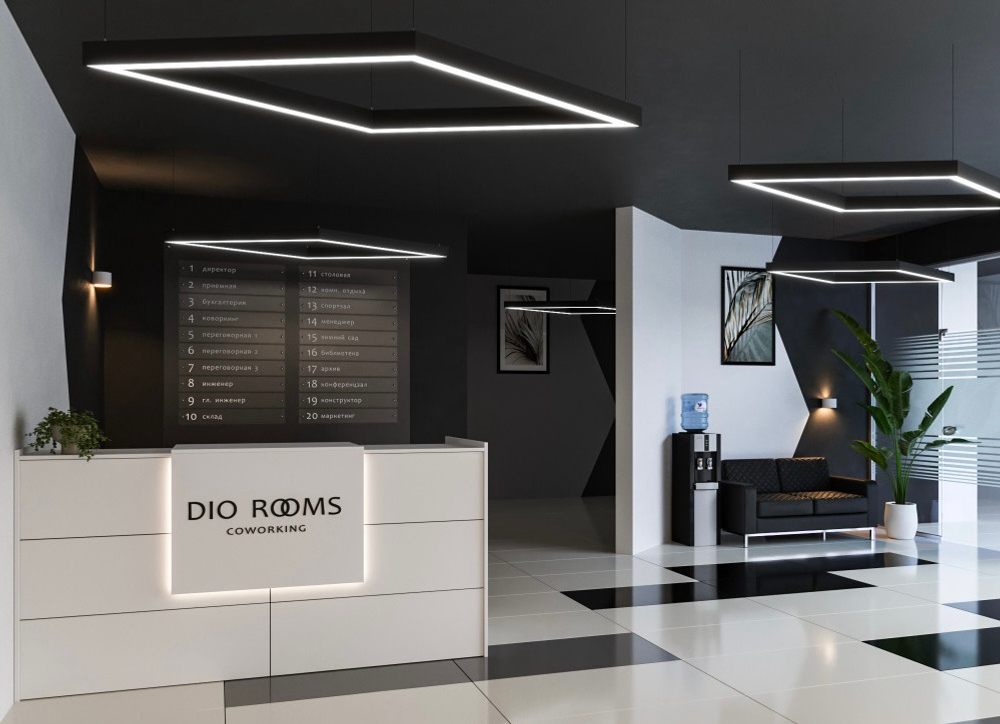 Светильник LED подвесной Ромбовидный LP85-ROMBI-1100 112Вт 4000К черный 1879х1085х80мм DIOLUM