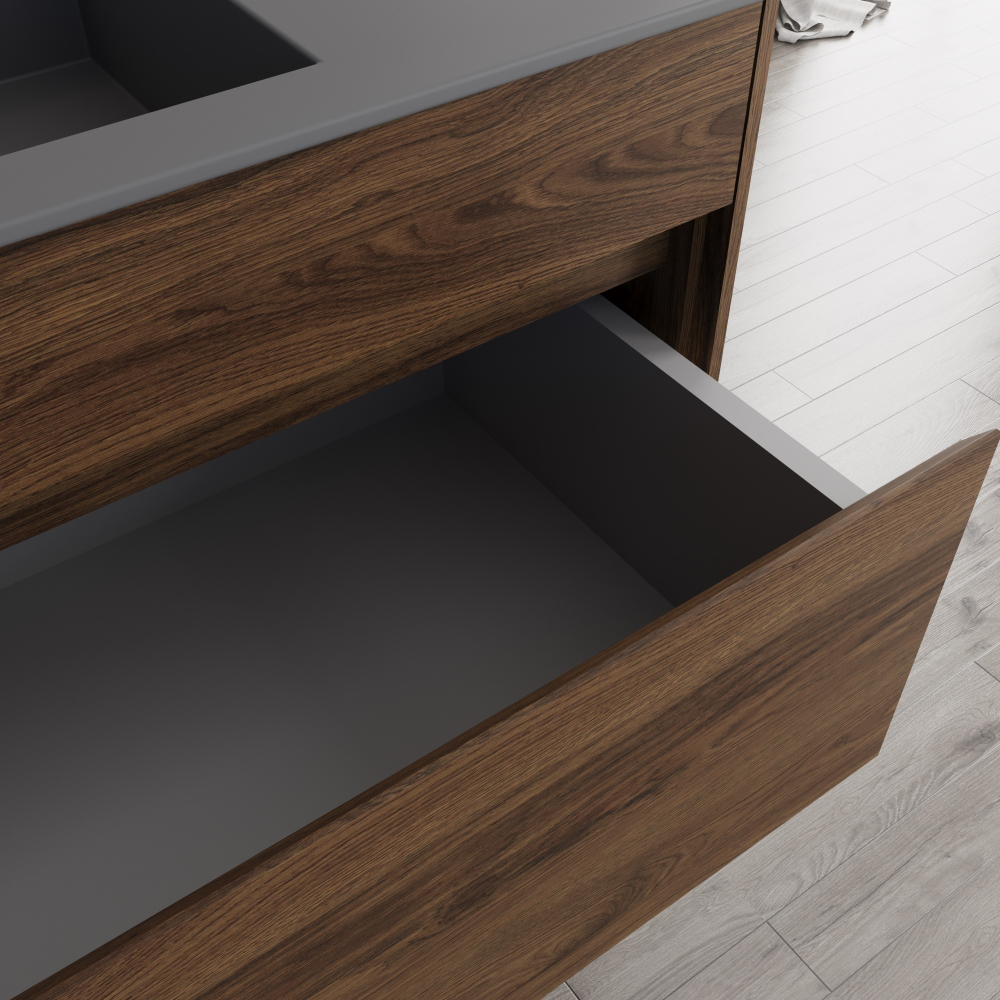 Тумба под раковину Vincea Chiara 1000 подвесная, 1 выкатной ящик soft-close, C.Oak