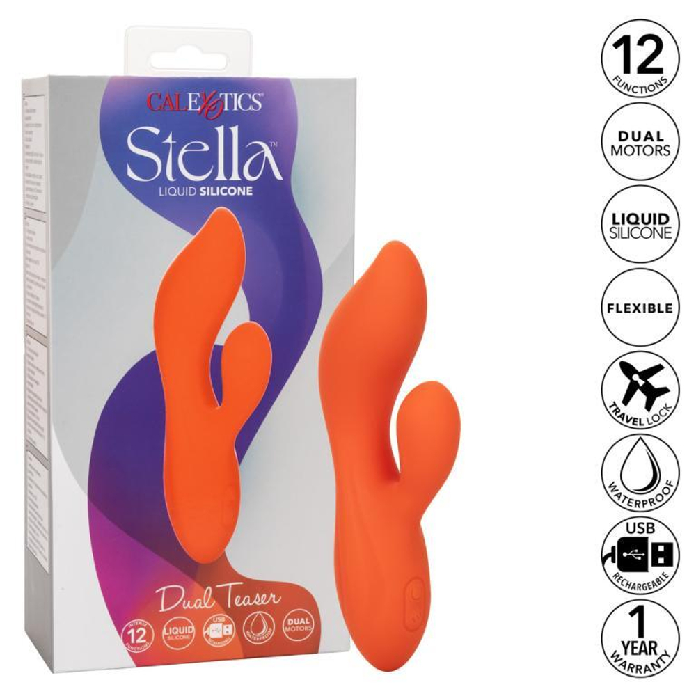 CalExotics Stella Liquid Silicone Dual Teaser - Вибратор кролик