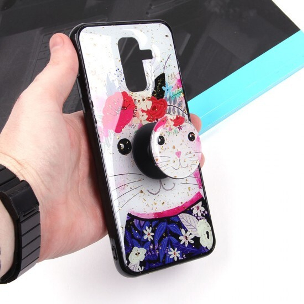 Чехол ТПУ с попсокетом для Samsung Galaxy J8 (2018), 010896