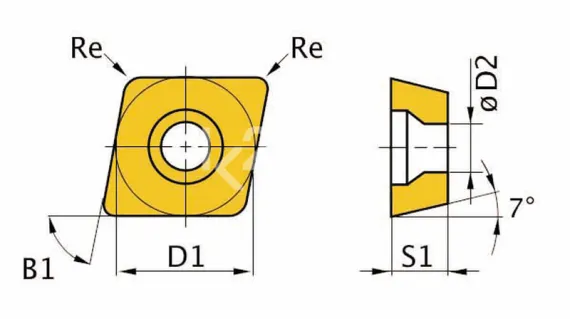 Поворотные режущие пластины Optimum ISO CCMT09T304, арт. 3441282