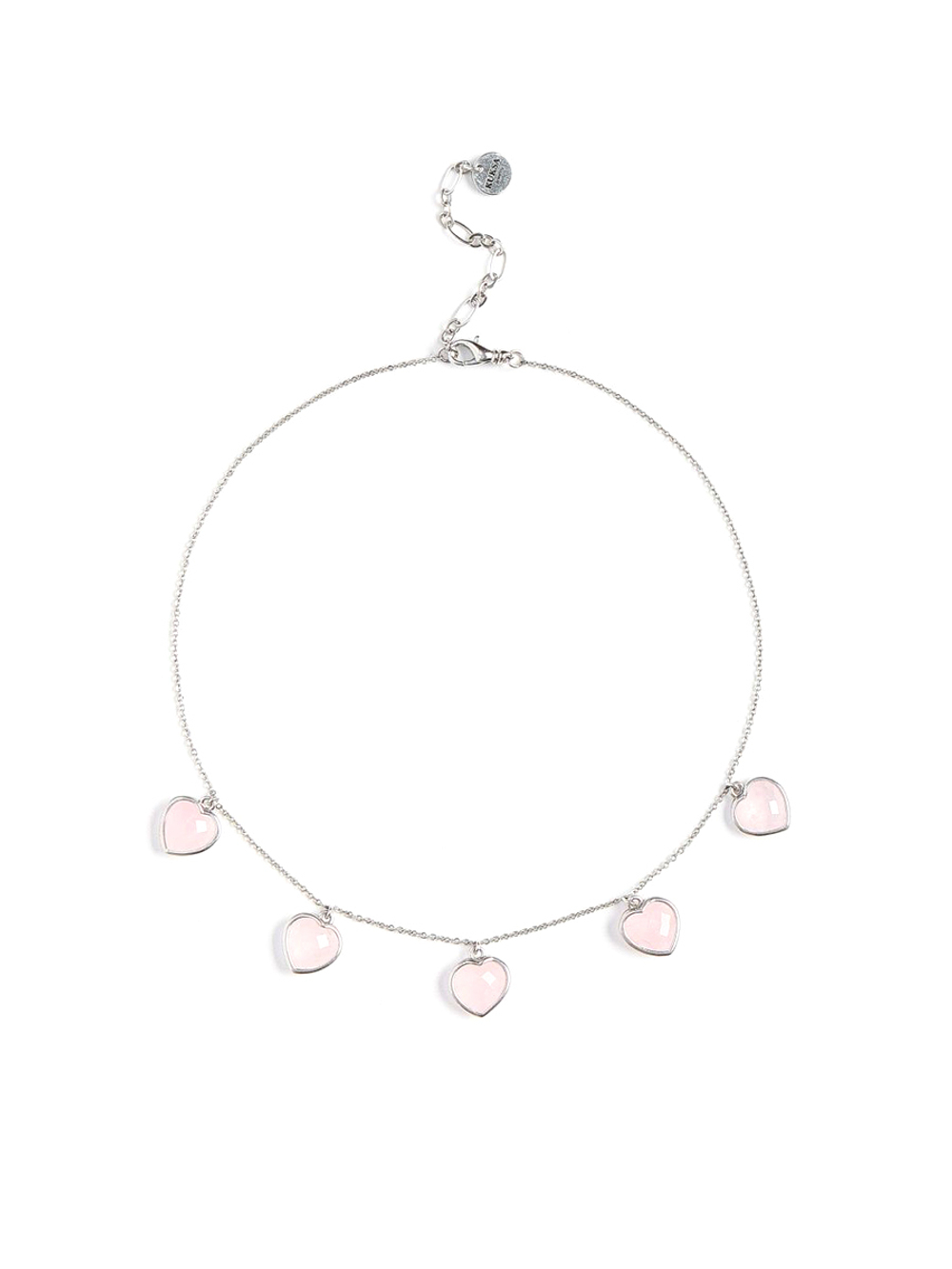 Чокер "Amour" с розовым кварцем Silver