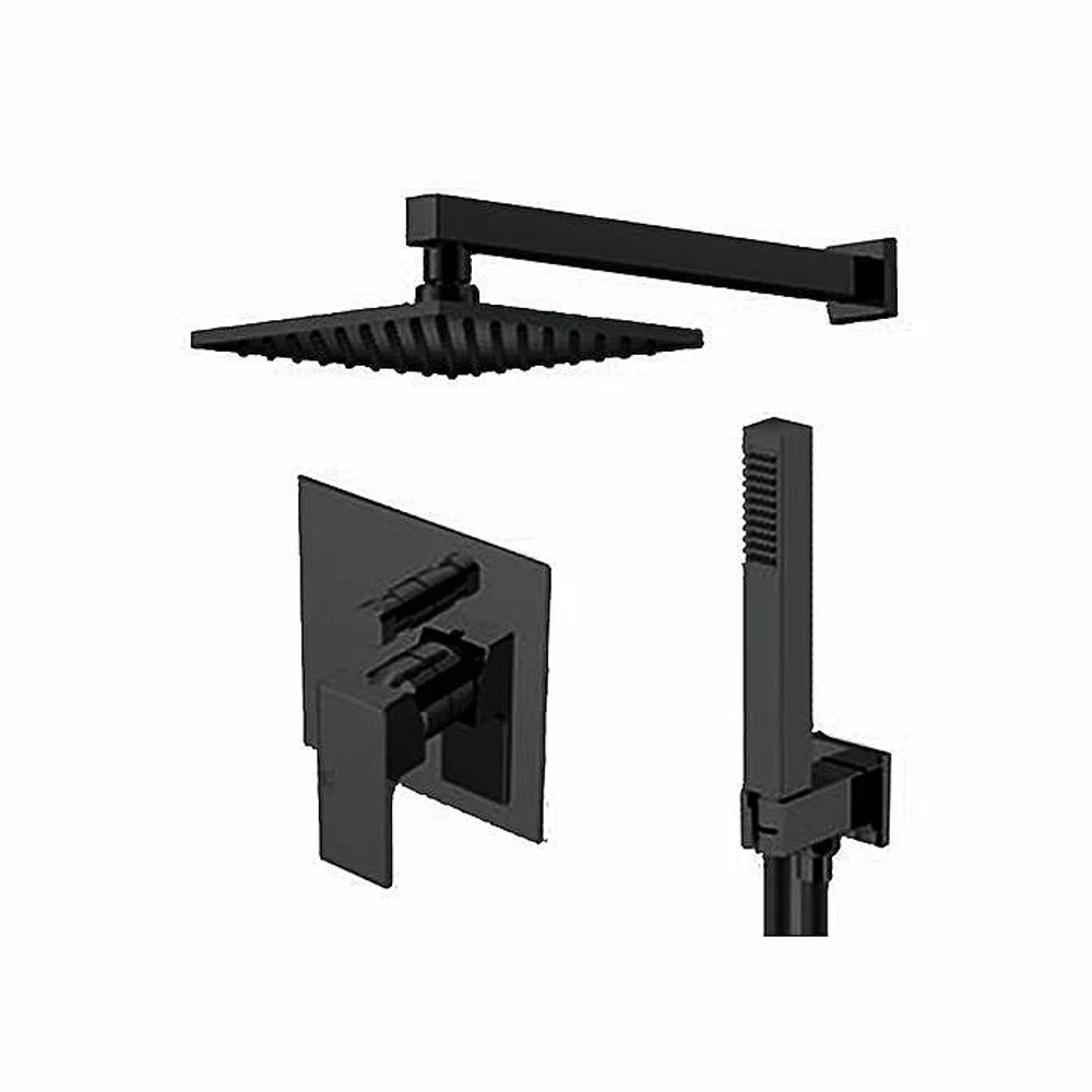 Душевая система Gattoni Kubik KTQ15/PDNO черная матовая