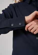 Рубашка-жакет укороченная синяя