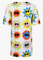 Платье трикотажное STELLA McCARTNEY Белый/Принт: разноцветные смайлы Девочка