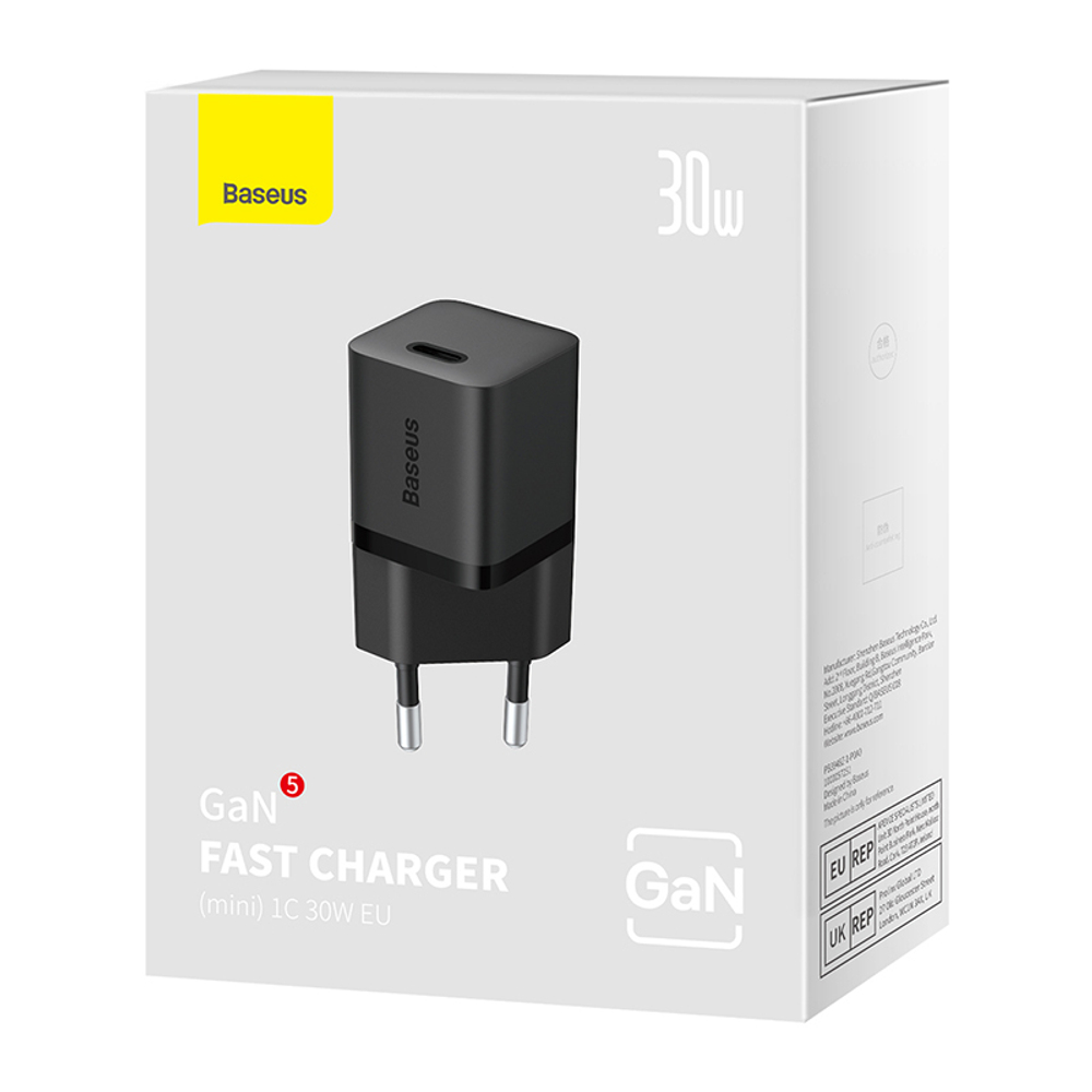Зарядное устройство Baseus GaN5 Fast Charger (mini) 1C 30W - Black