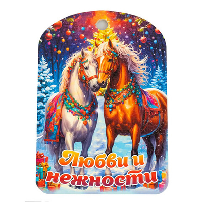 Доска разделочная деревянная СИМВОЛ ГОДА прямоугольная 19,5*27,5*0,6 см в ассортименте