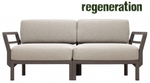 Диван пластиковый с подушками Nardi Maximo 2, терра, жемчуг