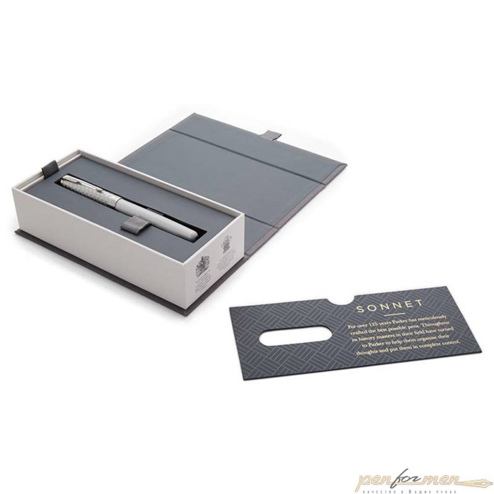 Перьевая ручка Parker Sonnet Premium F540 Pearl Metal в коробке (1931547)
