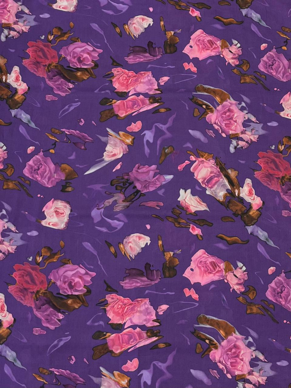 Хлопок Liberty фиолетовый с розами