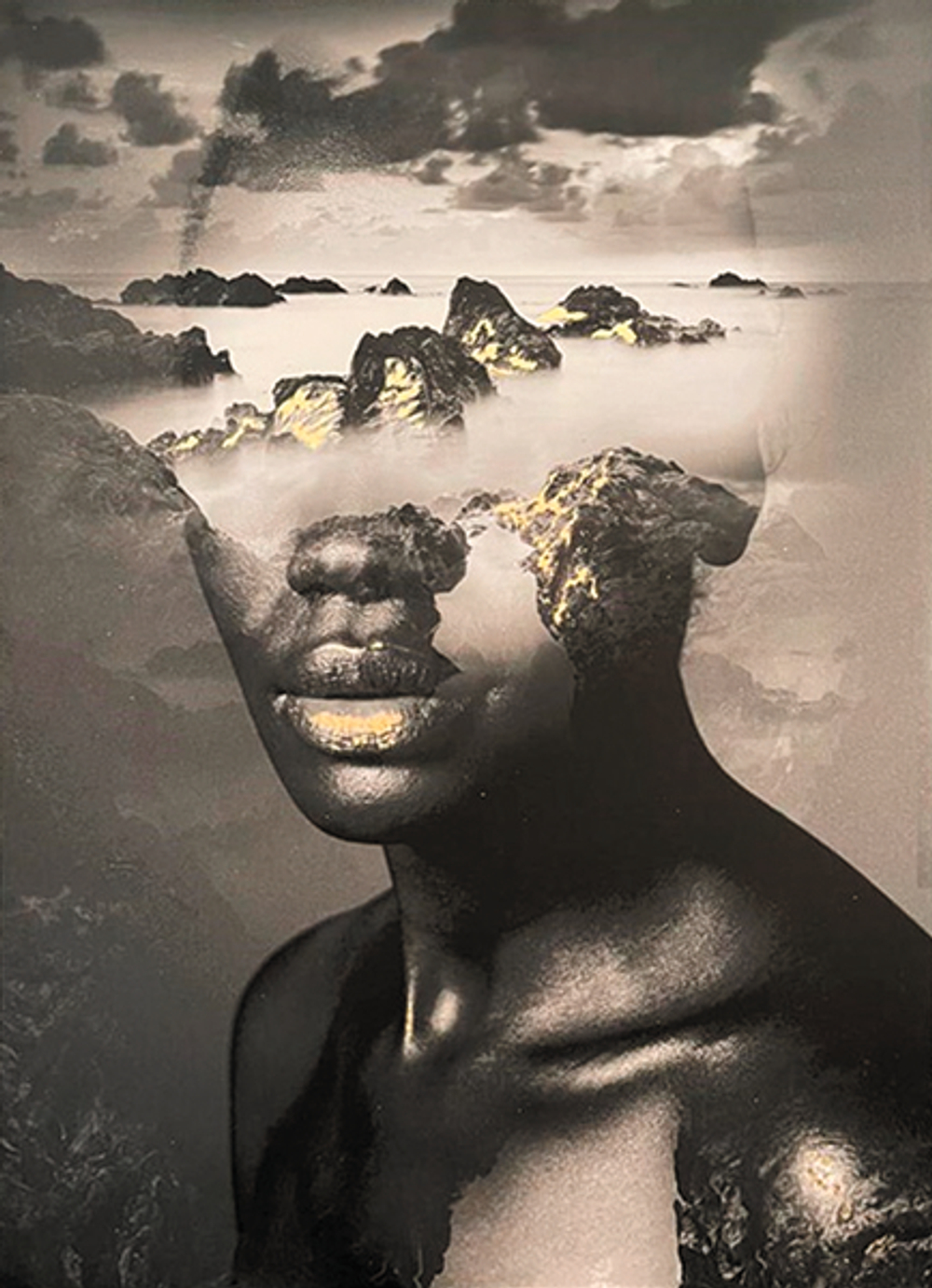 Картина на натуральном холсте 70х100см Garda Decor Mystique-1 с золотой поталью