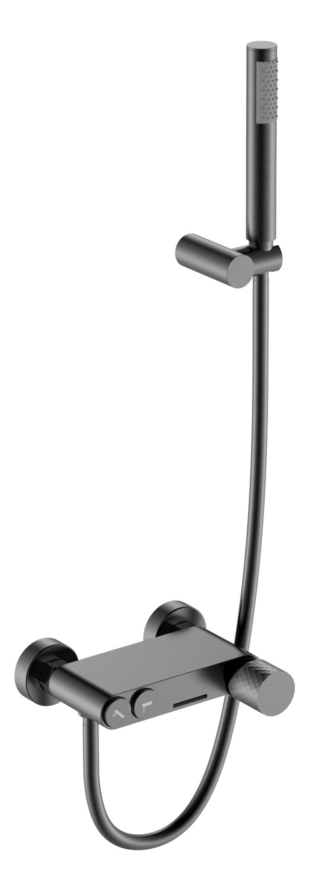 Boheme Смеситель STICK для ванны Gun Metall c ручкой DIAMOND