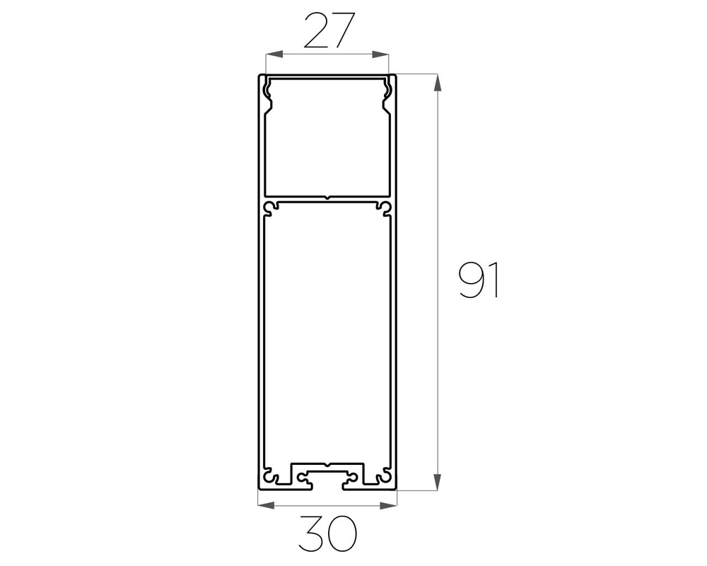 Профиль накладной алюминиевый LC-LP-9030-2 Anod