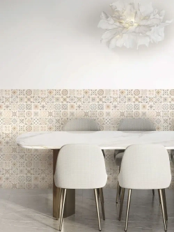 Декоративная стеновая панель ПВХ Пэчворк бежевый 482х482 мм