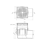 110 трап с гориз. спуском, рег решетка 150х150 нерж. АНИ пласт TA1612