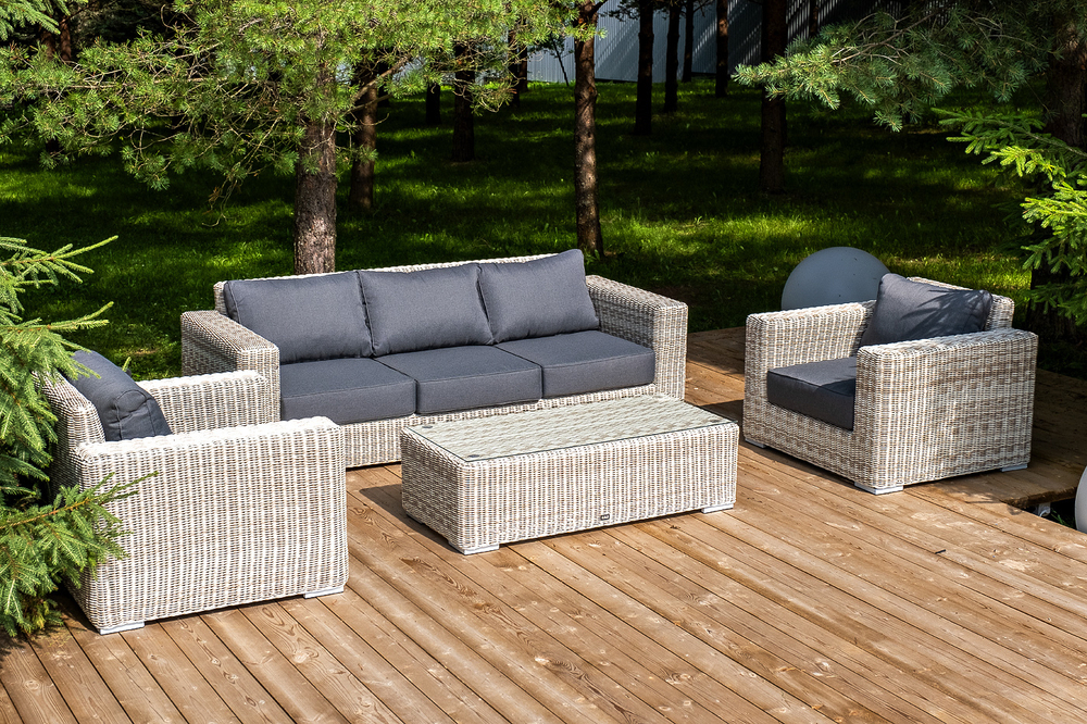 "Боно" лаунж-зона из искусственного ротанга, цвет бежевый