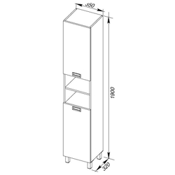 Шкаф-пенал для ванной Aquanet Адель 35 белый