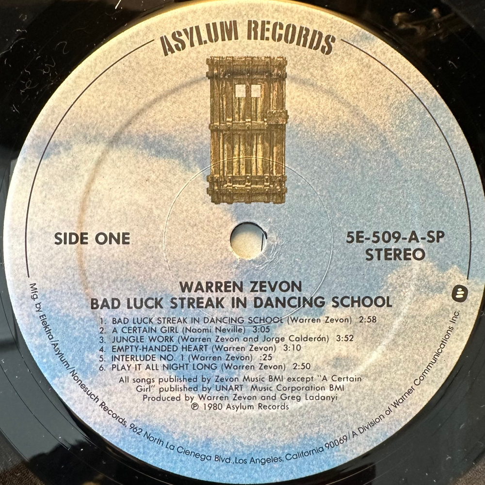 Warren Zevon - Bad Luck Streak In Dancing School (США 1980г.)