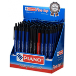 Ручка шариковая, масляная, автоматическая, Piano, синие чернила, серия "Piano Smart", цветной корпус в цвет чернил, 50 шт