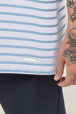 Футболка KUL'TURA OverSize "Basic" Полоска Голубой