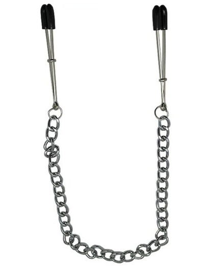 Зажимы для груди с серебристой цепочкой (Цвет: серебряный)