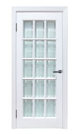 Межкомнатная дверь Прима белый жемчуг со стеклом