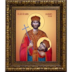 Иоанн-Владимир Сербский мученик, князь. Икона на холсте.