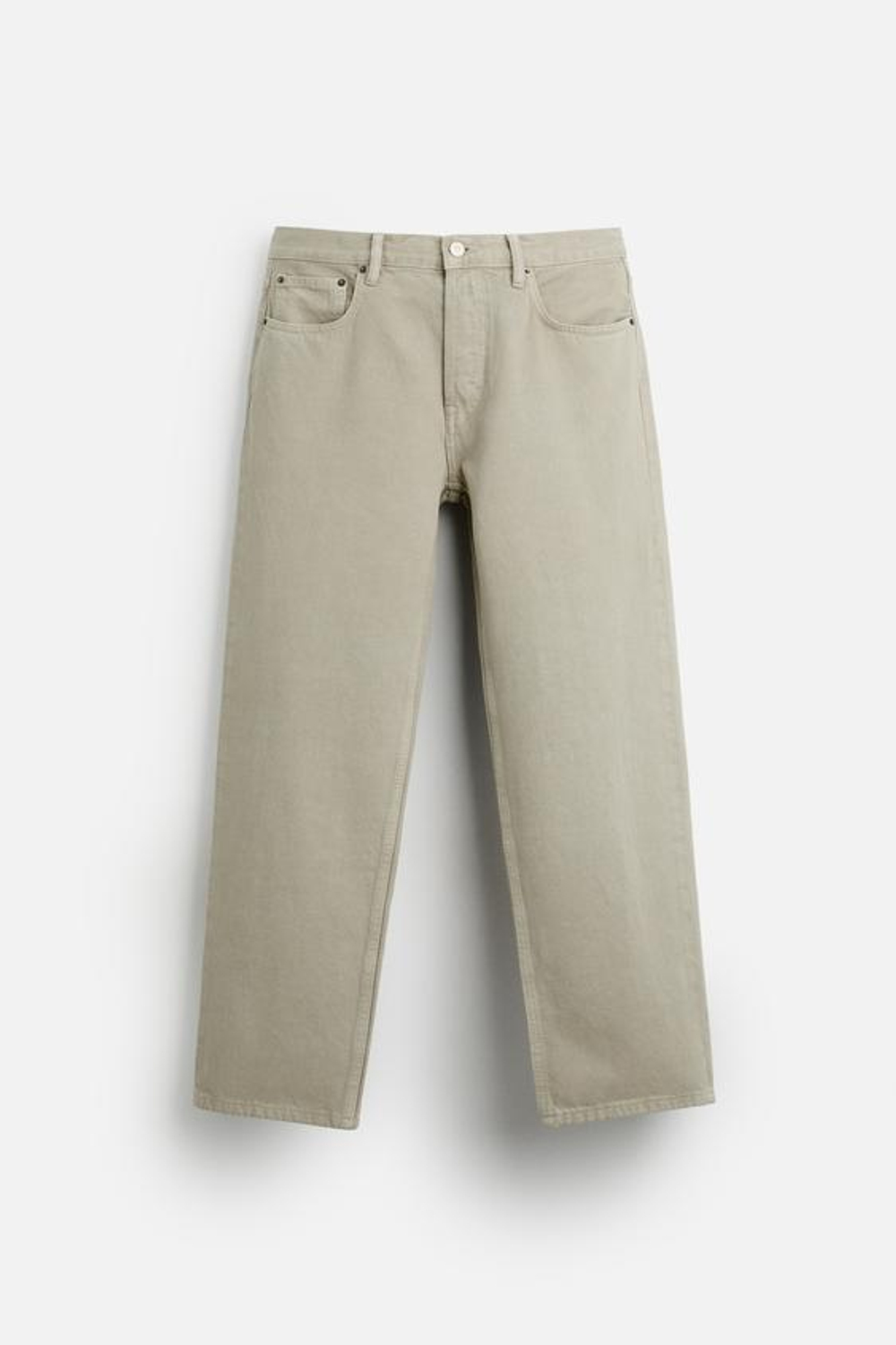 ZARA ДЖИНСЫ STRAIGHT-LEG, БЕЖЕВЫЙ