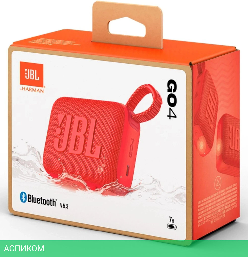Беспроводная колонка JBL Go 4 Red (JBLGO4RED)