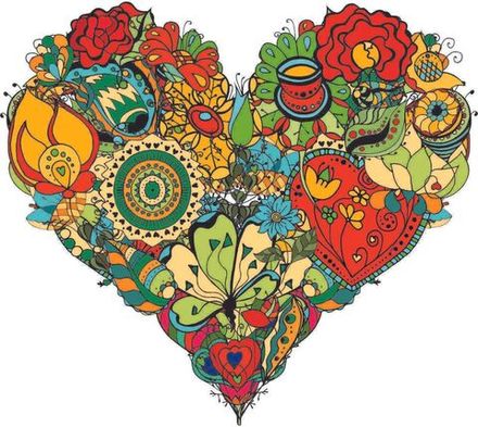 Панно настенное из дерева " Сердце - любовь " 40 х 35 см