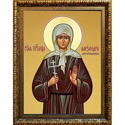 Александра Хворостянникова преподобномученица послушница. Икона на холсте.