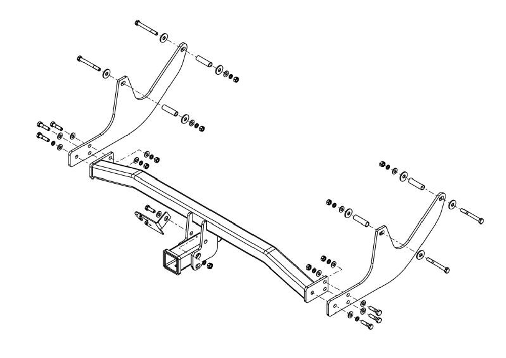 Фаркоп для Lada Largus 2012-2022 Тип шара: E. Нагрузки: 1300/75 кг, RN 03B