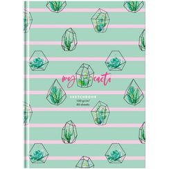 Скетчбук 'My cacti' А5, 80 л, 7БЦ, 100г/м2, BG