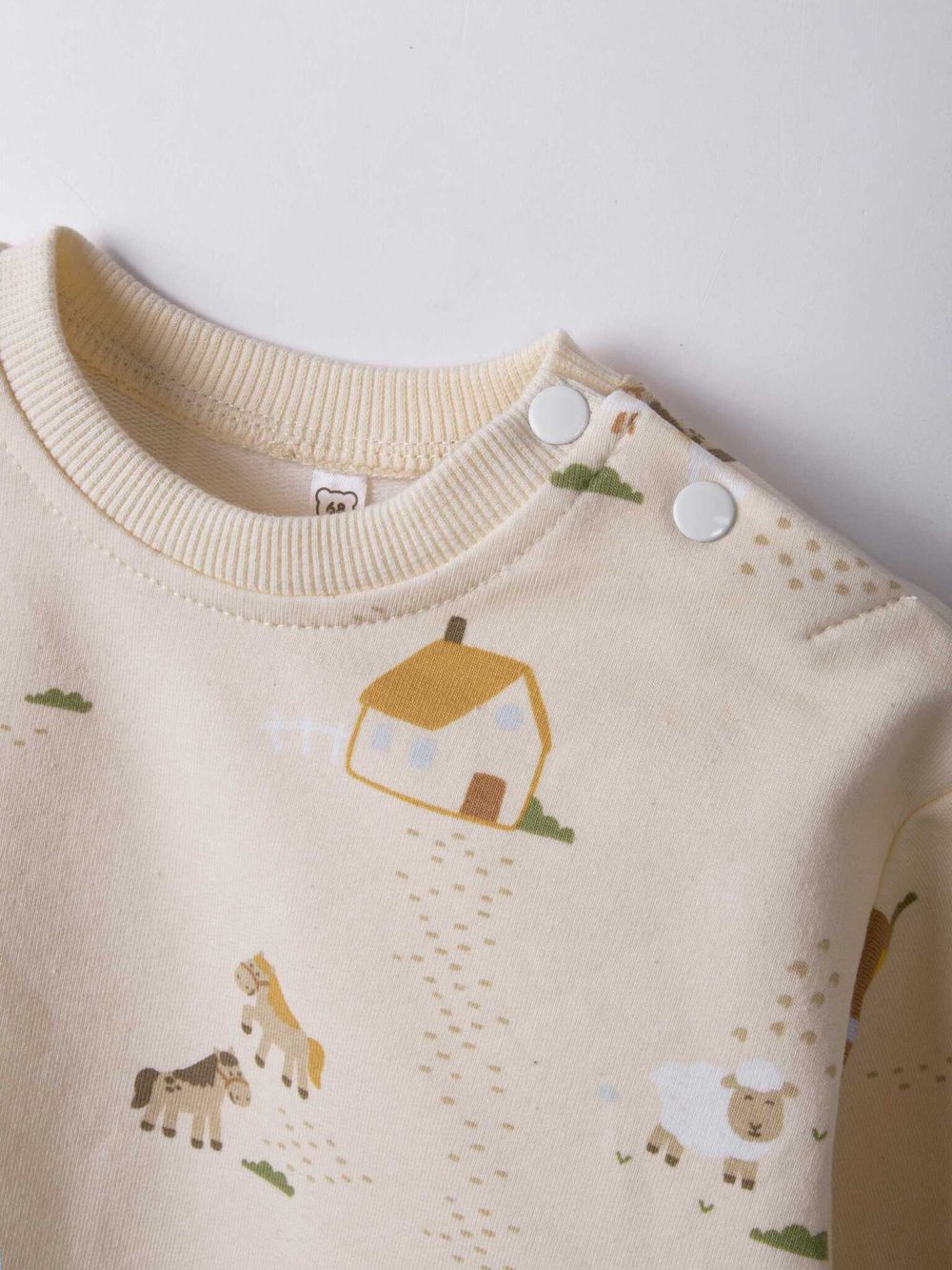 Платье с хлопковой юбкой "Ферма" 0+