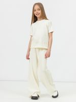 Брюки широкие для девочки AT991 молочный