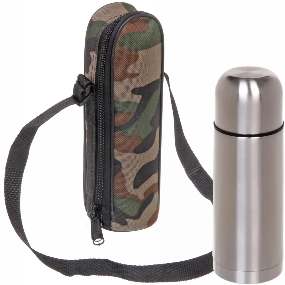 Термос металлический 350мл в чехле «Хаки»