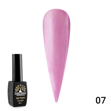 Гель лак Global Fashion Summer Light + шиммер, 8 мл, 07
