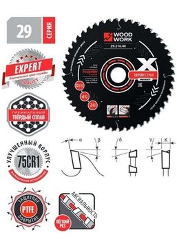 Диск пильный Эксперт 160x2.2/1.6x20 мм, Z=24, A=18° WOODWORK 29.160.24