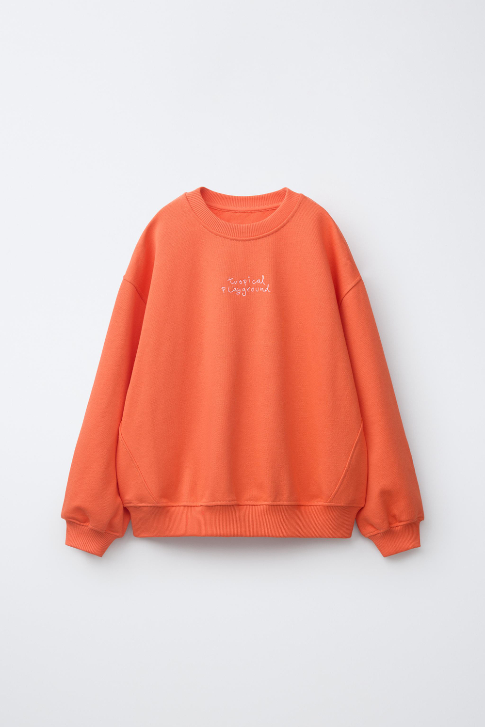 ZARA ТОЛСТОВКА С ВЫШИТОЙ НАДПИСЬЮ, КОРАЛЛОВЫЙ/КРАСНЫЙ