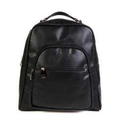 Стильный женский повседневный чёрный рюкзак-сумка из экокожи  Dublecity М-СД-8