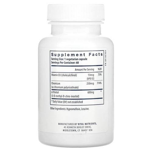 Vital Nutrients, d-пинитол, 60 вегетарианских капсул
