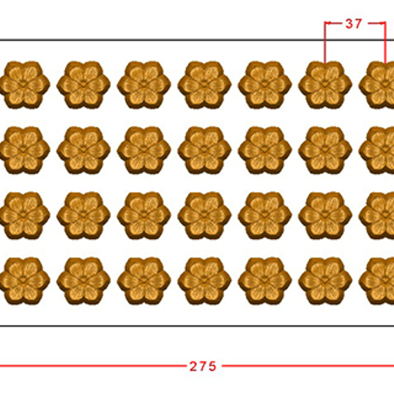 1038 | Форма для шоколадных конфет "Шестилистник" (275*175 мм)