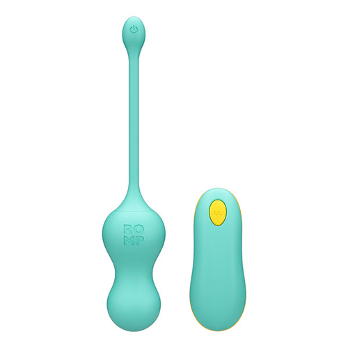 Бирюзовое виброяйцо для G-точки c пультом ДУ Romp Cello Vibrating Egg RP261SG8