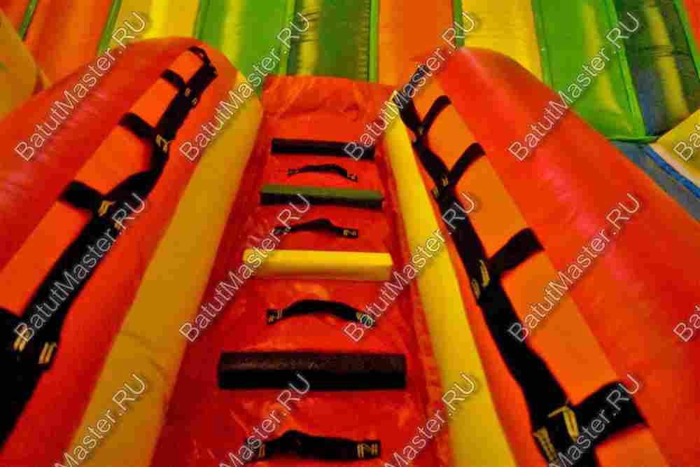 Надувной батут "Страна Сафария" с крышей и высокими горками 14*8*6 м