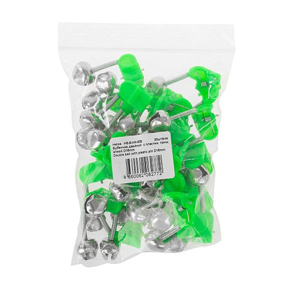 Бубенчик двойной с пластик. прищепкой D16mm (HS-B-HX-002) Helios